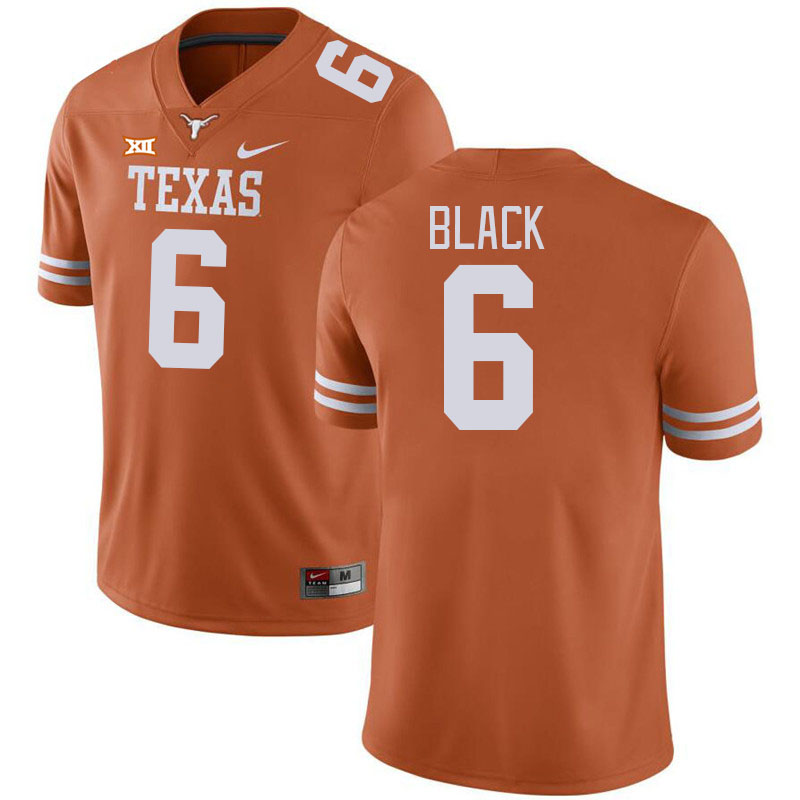 Men #6 Kobe Black Texas Longhorns College Football Jerseys Stitched-Orange